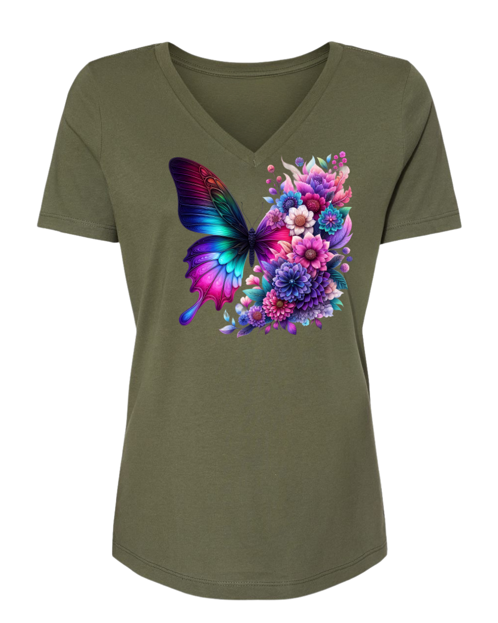 RAD Floral Butterfly Dahlias T‑Shirt