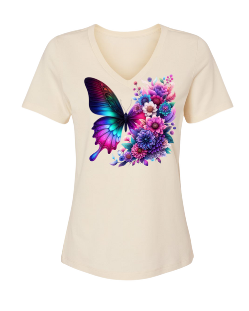 RAD Floral Butterfly Dahlias T‑Shirt